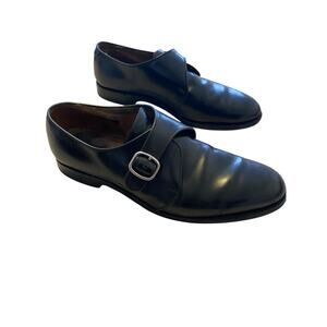 Allen Edmonds Garner Single Monk Strap Black Leather Mens Dress Shoes Size 10.5D